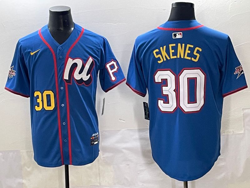 Men 2025 Pittsburgh Pirates #30 Skenes Blue All star Nike MLB Jersey style 4